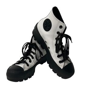 Converse Chuck Taylor All‎ Star Lugged High Top Women's White Black Size 7.5